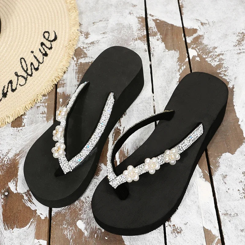 Slippers Summer Shoes Women Platform Sandals Wedges Beach Home Slippers Women Flip Flops Memory Foam Slippers Sandalias De Mujer