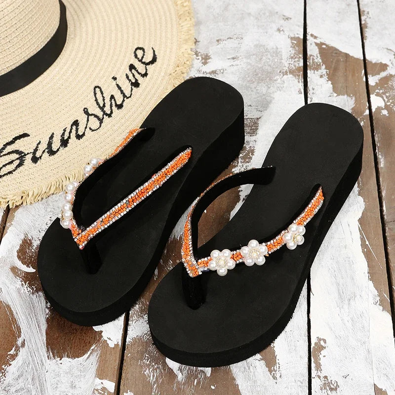 Slippers Summer Shoes Women Platform Sandals Wedges Beach Home Slippers Women Flip Flops Memory Foam Slippers Sandalias De Mujer