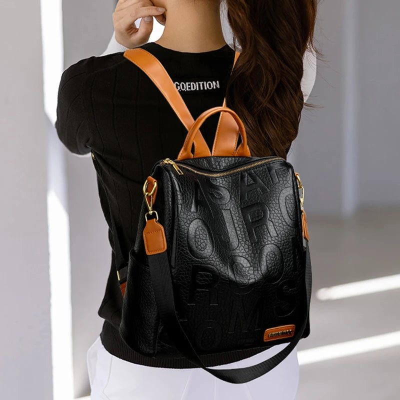 Large Capacity Travel Back Pack Rucksacks Mochila Women Backpack Female Leather Bagpack for Girl Ladies Sac A Dos School Bags