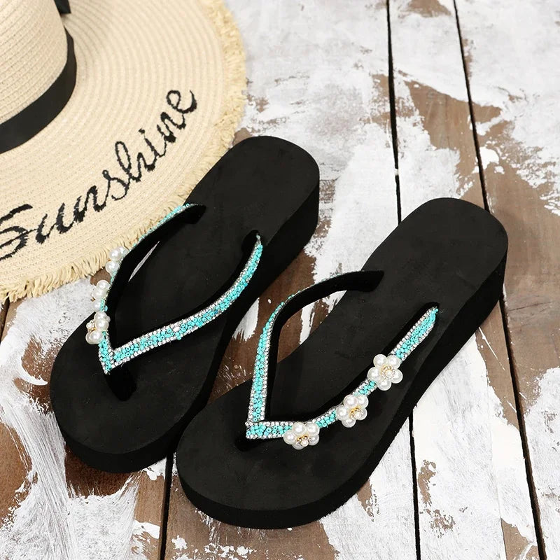 Slippers Summer Shoes Women Platform Sandals Wedges Beach Home Slippers Women Flip Flops Memory Foam Slippers Sandalias De Mujer