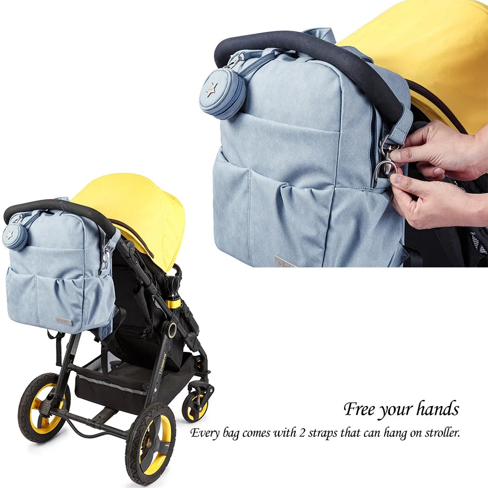 Soboba New Diaper Backpack for Newborn Baby Large Capacity Waterproof Diaper Bag with Pacifier Holder Stylish Diaper Bags