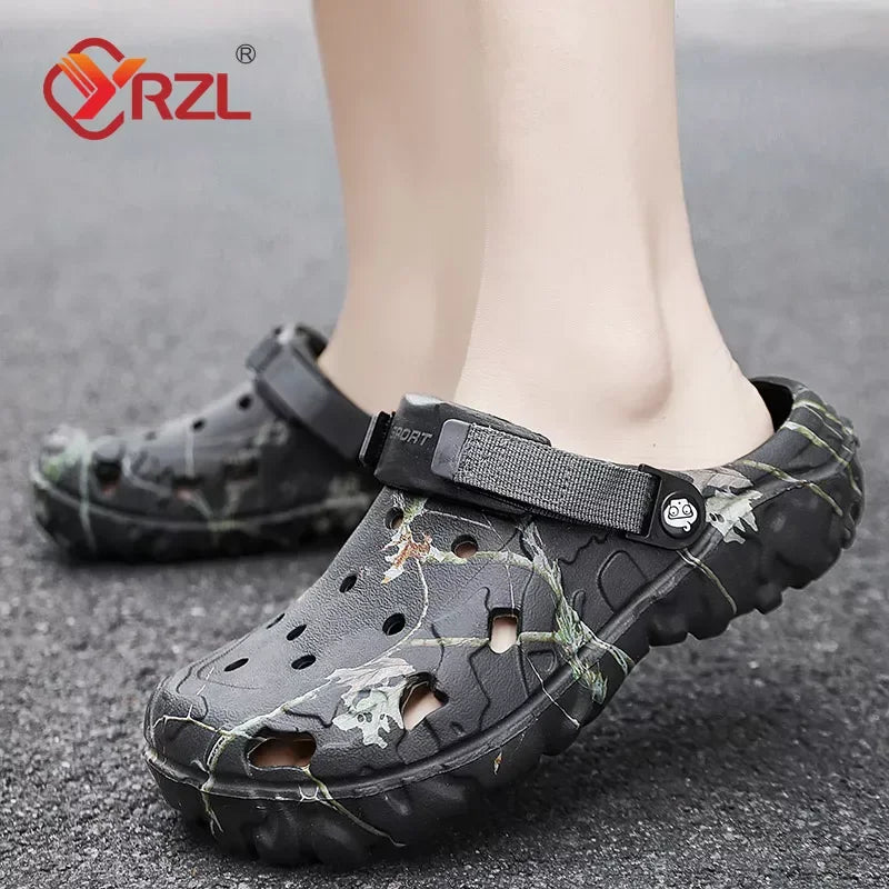 YRZL New Sandals for Mens Clogs Summer Shoes Men Slippers Breathable Casual Beach Sandals Size 45 Non-slip Garden Shoes for Men