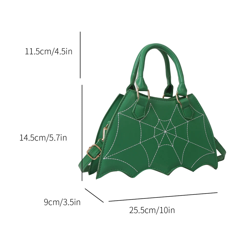 Women's Top-handle Bags Halloween Bat Wing Shoulder Bags Creative Crossbody Bag PU Leather Novelty Small Handbags Fashion Purses