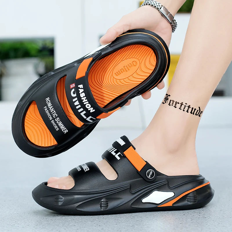 Fashion Men Outdoor Sandals Slippers Beach Comfortable Thick Sole Clogs Men Casual Shoes Garden Shoes Men Women Beach Sandals