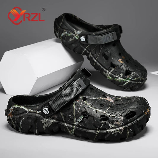 YRZL New Sandals for Mens Clogs Summer Shoes Men Slippers Breathable Casual Beach Sandals Size 45 Non-slip Garden Shoes for Men