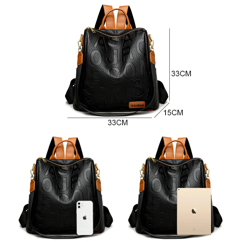 Large Capacity Travel Back Pack Rucksacks Mochila Women Backpack Female Leather Bagpack for Girl Ladies Sac A Dos School Bags