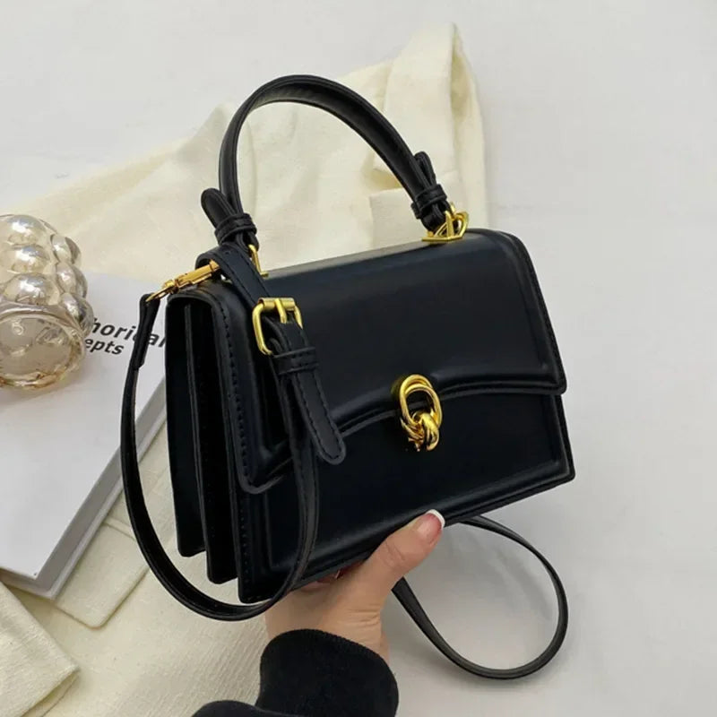 New Small PU Leather Crossbody Bags for Women 2024 Simple Totes Shoulder Bag Lady Luxury Brand Designer Handbags and Purses