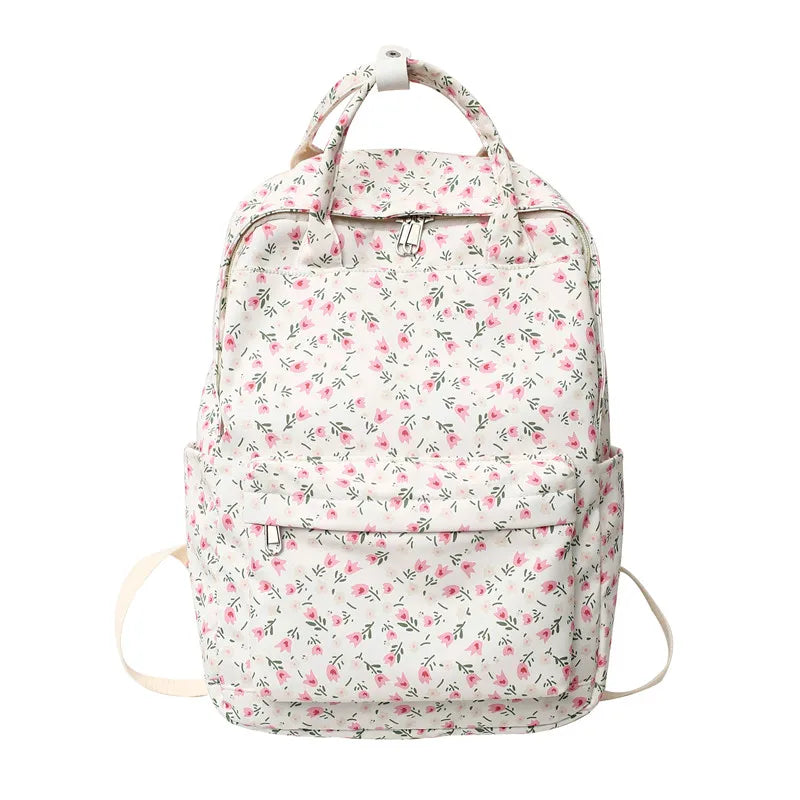 Fashion Women Cute Floral Student Backpack Trendy Lady Kawaii Book Bags Female Print Laptop College Backpack New Girl School Bag