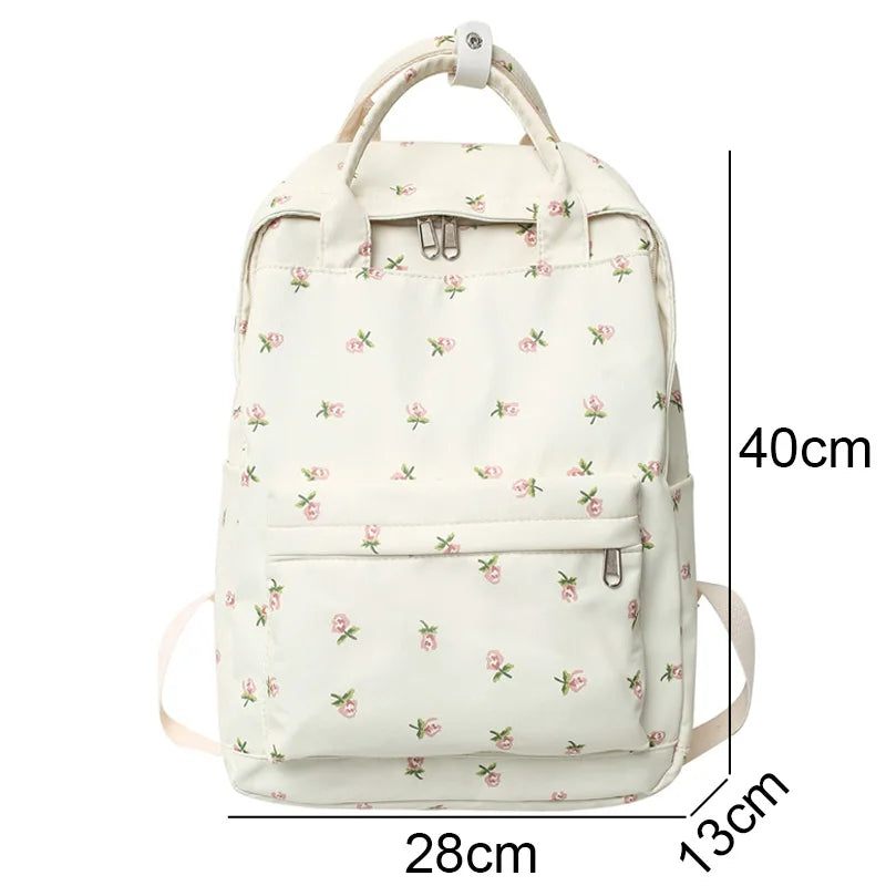 Fashion Women Cute Floral Student Backpack Trendy Lady Kawaii Book Bags Female Print Laptop College Backpack New Girl School Bag