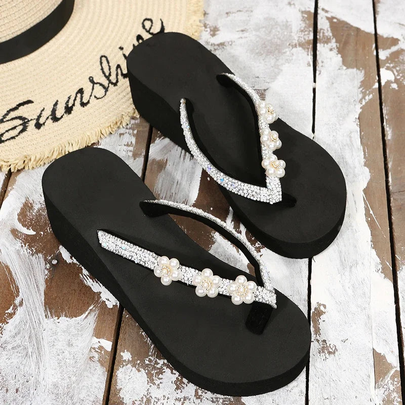 Slippers Summer Shoes Women Platform Sandals Wedges Beach Home Slippers Women Flip Flops Memory Foam Slippers Sandalias De Mujer