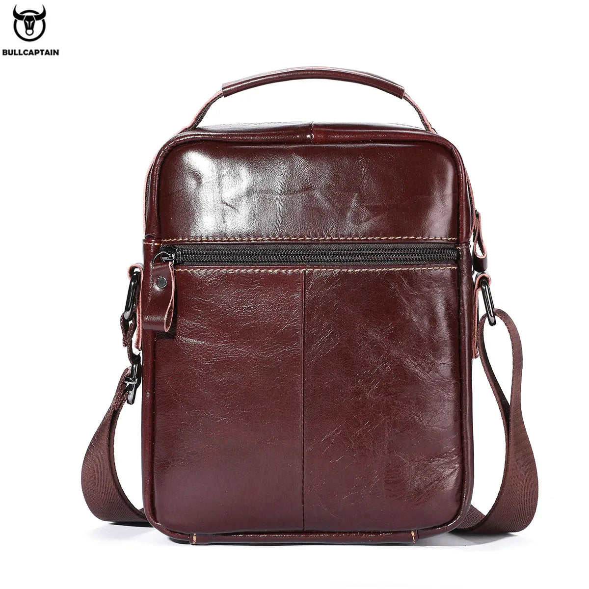 BULLCAPTAIN Men's Crossbody Bag Vintage Fashion Casual Business Large Capacity Handbag Practical & Durable Male's Shoulder Bags