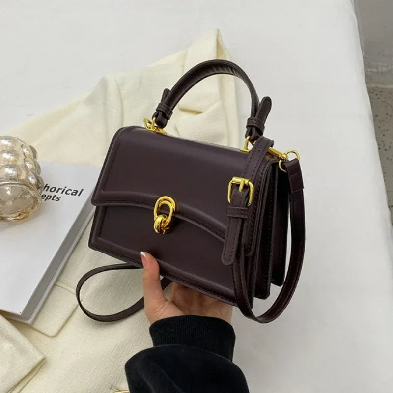 New Small PU Leather Crossbody Bags for Women 2024 Simple Totes Shoulder Bag Lady Luxury Brand Designer Handbags and Purses