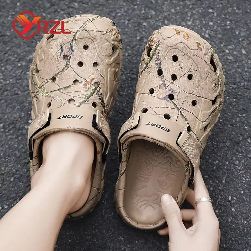 YRZL New Sandals for Mens Clogs Summer Shoes Men Slippers Breathable Casual Beach Sandals Size 45 Non-slip Garden Shoes for Men