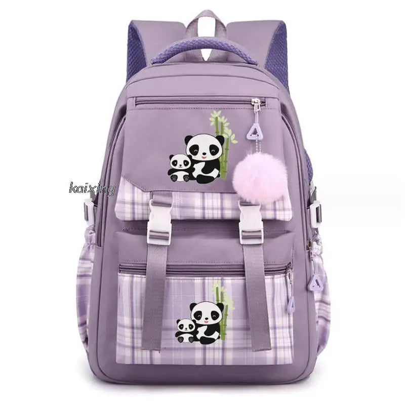 Hot Big Panda Print Academy Style Girls Kids School Book Bags Women Bagpack Teenagers Travel Backpack Mochila To Casual School