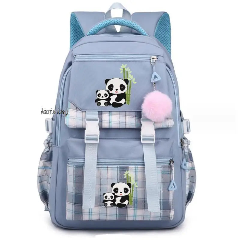 Hot Big Panda Print Academy Style Girls Kids School Book Bags Women Bagpack Teenagers Travel Backpack Mochila To Casual School